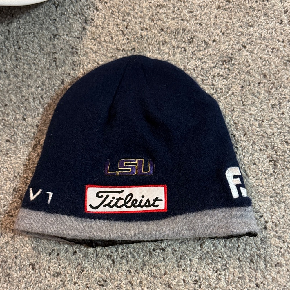 Titleist Navy and Gray Logo Beanie